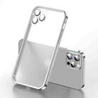 For iPhone 12 Frosted Lens Protector Lock Buckle Phone Case(Silver) - 1