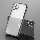 For iPhone 12 Frosted Lens Protector Lock Buckle Phone Case(Black) - 1