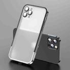For iPhone 12 Pro Max Frosted Lens Protector Lock Buckle Phone Case(Black Silver) - 1