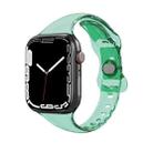 Silicone Watch Band For Apple Watch Series 8&7 41mm / SE 2&6&SE&5&4 40mm / 3&2&1 38mm(Transparent Green) - 1