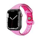 Silicone Watch Band For Apple Watch Series 8&7 41mm / SE 2&6&SE&5&4 40mm / 3&2&1 38mm(Transparent Rose Red) - 1