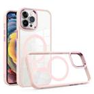For iPhone 13 Pro Gold Shield Clear TPU MagSafe Phone Case (Pink) - 1