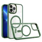 For iPhone 13 Pro Max Gold Shield Clear TPU MagSafe Phone Case (Green) - 1