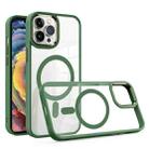 For iPhone 12 Gold Shield Clear TPU MagSafe Phone Case(Green) - 1