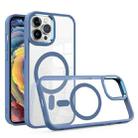 For iPhone 12 Gold Shield Clear TPU MagSafe Phone Case(Blue) - 1