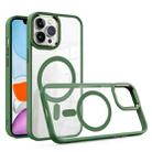 For iPhone 11 Gold Shield Clear TPU MagSafe Phone Case (Green) - 1