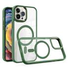For iPhone 11 Pro Max Gold Shield Clear TPU MagSafe Phone Case (Green) - 1