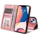 For iPhone 14 Plus JSM Calf Texture Leather Phone Case (Pink) - 1