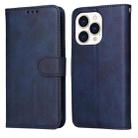 For iPhone 14 Pro JSM Calf Texture Leather Phone Case(Blue) - 1