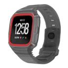 For Fitbit Versa Integrated Protection Silicone Watch Band(Grey Red) - 1