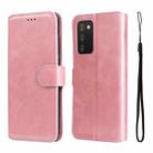For Samsung Galaxy A03s 165.8mm US Version JUNSUNMAY Calf Texture Leather Phone Case(Pink) - 1