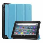 For Amazon Fire 7 12th 2022 ENKAY Smart Leather Tablet Case(Light Blue) - 1