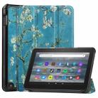 For Amazon Fire 7 12th 2022 JSM Smart Leather Tablet Case(Apricot Flower) - 1