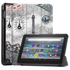 For Amazon Fire 7 12th 2022 JSM Smart Leather Tablet Case(Retro tower) - 1
