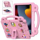 For iPad 10.2 2021 / 2020 / 2019 Handle Kickstand Children EVA Shockproof Tablet Case(Pink) - 1