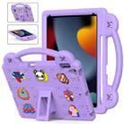 For iPad 10.2 2021 / 2020 / 2019 Handle Kickstand Children EVA Shockproof Tablet Case(Light Purple) - 1