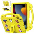 For iPad 10.2 2021 / 2020 / 2019 Handle Kickstand Children EVA Shockproof Tablet Case(Yellow) - 1