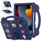 For iPad 10.2 2021 / 2020 / 2019 Handle Kickstand Children EVA Shockproof Tablet Case(Navy Blue) - 1