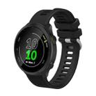 For Garmin VivoMove Luxe 20mm Silicone Twill Watch Band(Black) - 1