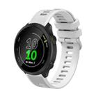 For Garmin Forerunner 245 Music 20mm Silicone Twill Watch Band(White) - 1