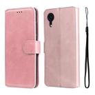 For Samsung Galaxy A03 Core JUNSUNMAY  Calf Texture Leather Phone Case(Pink) - 1
