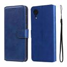 For Samsung Galaxy A03 Core JUNSUNMAY  Calf Texture Leather Phone Case(Blue) - 1