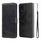 For Samsung Galaxy A03 Core JUNSUNMAY  Calf Texture Leather Phone Case(Black) - 1