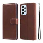 For Samsung Galaxy A23 4G / M23 / F23 JUNSUNMAY Calf Texture Leather Phone Case(Brown) - 1