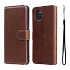 For Samsung Galaxy A03 Global 164mm / A03 Indonesian JUNSUNMAY Calf Texture Leather Phone Case(Brown) - 1