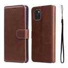 For Samsung Galaxy A03 166mm EU Version JUNSUNMAY Calf Texture Leather Phone Case(Brown) - 1