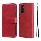 For Samsung Galaxy A13 4G JUNSUNMAY Calf Texture Leather Phone Case(Red) - 1