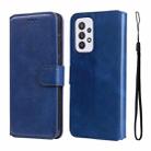 For Samsung Galaxy A33 5G JUNSUNMAY Calf Texture Leather Phone Case(Blue) - 1