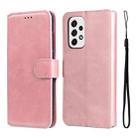For Samsung Galaxy A53 5G JUNSUNMAY Calf Texture Leather Phone Case(Pink) - 1