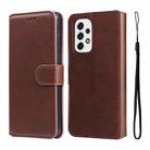 For Samsung Galaxy A53 5G JUNSUNMAY Calf Texture Leather Phone Case(Brown) - 1