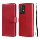 For Samsung Galaxy A73 5G JUNSUNMAY Calf Texture Leather Phone Case(Red) - 1