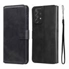 For Samsung Galaxy A73 5G JUNSUNMAY Calf Texture Leather Phone Case(Black) - 1