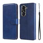 For Honor 60 Pro JUNSUNMAY Calf Texture Leather Phone Case(Blue) - 1