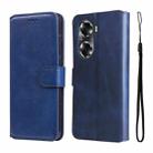 For Honor 60 JUNSUNMAY Calf Texture Leather Phone Case(Blue) - 1