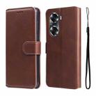 For Honor 60 JUNSUNMAY Calf Texture Leather Phone Case(Brown) - 1