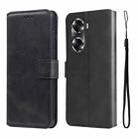 For Honor 60 JUNSUNMAY Calf Texture Leather Phone Case(Black) - 1