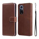 For Honor 50 5G / Huawei Nova 9 JUNSUNMAY Calf Texture Leather Phone Case(Brown) - 1