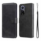 For Honor 50 5G / Huawei Nova 9 JUNSUNMAY Calf Texture Leather Phone Case(Black) - 1