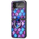 For Samsung Galaxy Z Flip4 JUNSUNMAY Color Painting Ring Folding Phone Case(Purple) - 1