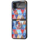 For Samsung Galaxy Z Flip4 JUNSUNMAY Color Painting Ring Folding Phone Case(Colorful Rhombus) - 1