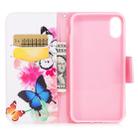Colored Drawing Pattern Horizontal Flip Leather Case for Samsung Galaxy S9 Plus, with Holder  & Card Slots & Wallet(Two Butterflies) - 1