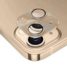 For iPhone 14 / 14 Plus ENKAY Aluminium Alloy Tempered Glass Lens Cover Film(Gold) - 1