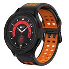 For Samsung Galaxy Watch 5  40mm 20mm Breathable Two-Color Silicone Watch Band(Black+Orange) - 1