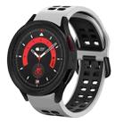 For Samsung Galaxy Watch 5  44mm 20mm Breathable Two-Color Silicone Watch Band(White+Black) - 1