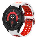 For Samsung Galaxy Watch 5  44mm 20mm Breathable Two-Color Silicone Watch Band(White+Red) - 1