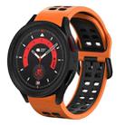 For Samsung Galaxy Watch 5  44mm 20mm Breathable Two-Color Silicone Watch Band(Orange+Black) - 1